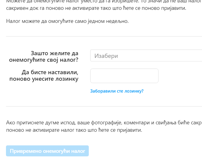 zašto želite da izbrisati instagram nalog